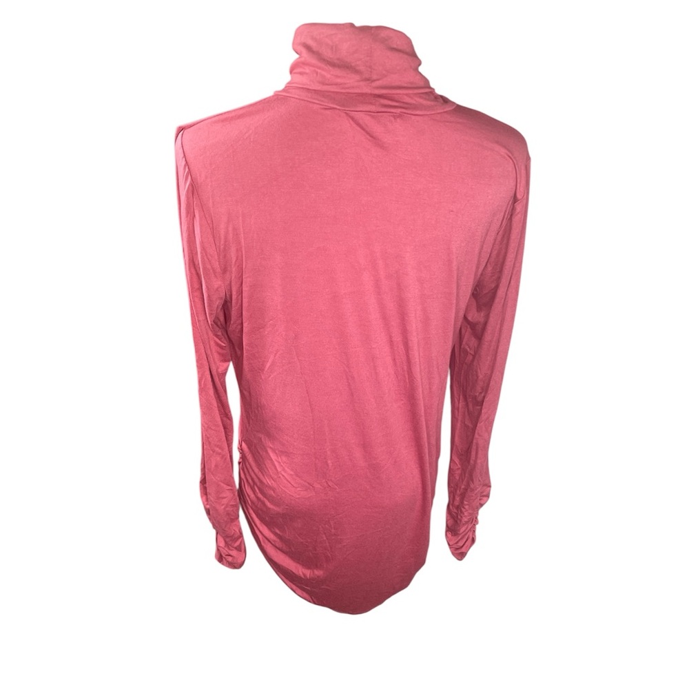 Light Weight Ruched Mock Neck Top - Rose nwot - Picture 3 of 4